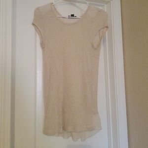 Amy Byer Medium Off White Top w/Sheer Back Panel